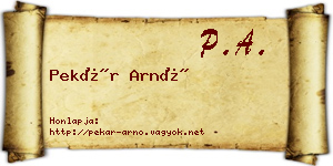 Pekár Arnó névjegykártya